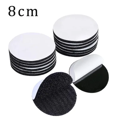 5-20pcs 8cm 검은 강한 자기 접착제 패스너 도트 스티커 소파 매트 카펫 안티 슬립 온도 저항 후크 루프