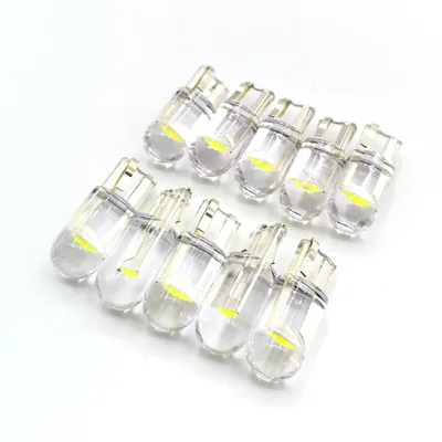10x2021 최신 W5W Led T10 자동차 조명 COB 유리 6000K 흰색 번호판 램프 돔 읽기 DRL 전구 스타일 12V