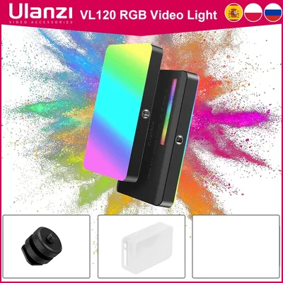 Ulanzi VL120 RGB 카메라 비디오 라이트 미니 휴대용 3100mAh 사진 조명 스마트 폰 Vlog 채우기