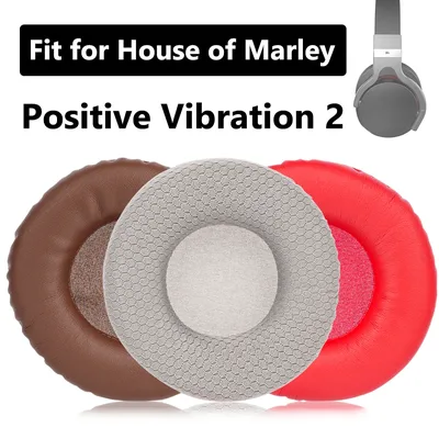 House of Marley Positive Vibration 2 헤드폰 이어 패드 교체 용 헤드셋 PU 가죽 스폰지 폼