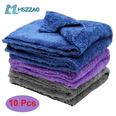 3/5/10pcs 세차 마이크로 화이버 타월 청소 건조 자동차 연마 천 부드러운 Edgeless 자동차 자세히 왁싱 타월 40X40CM 350GSM