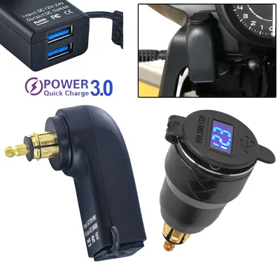 QC3.0 R1250GS 듀얼 USB 충전기 12V F750GS 전원 어댑터 BMW R1200RT F900R G650XGS R1200GS ADV F800R 용 Hella DIN S1000XR 소켓