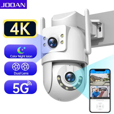 Jooan 4K 8MP HD Wifi PTZ 카메라 야외 5G 듀얼 렌즈 보안 IP 5X 줌 AI 추적 ONVIF CCTV 감시