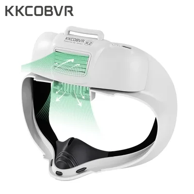 KKCOBVR-K2 퀘스트 2 용 냉각 팬, 안개 완화 렌즈, 500mah 공기 순환, 퀘스트 2 용 통기성 가죽 페이셜 인터페이스