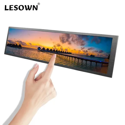 LESOWN 울트라 와이드 스크린 롱 터치 모니터, 8.8 12.6 인치 IPS 1920x480 바 스트레치 LCD 디스플레이, 윈도우 PC 게이밍 모니터용