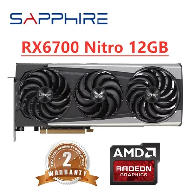 GPU 사파이어 RX 6700 XT 6700XT RX6700 니트로 12GB 비디오 카드 AMD 라데온 RX6700XT 그래픽 카드 데스크탑 PC 사무용 컴퓨터 게임용