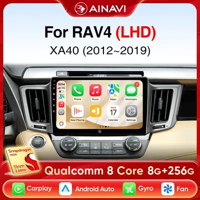 아이나비 카 라디오 도요타 RAV4 2012 2013 2015 2016 2017 2018 2019 XA40 카플레이 안드로이드 오토 차량용 멀티미디어 HDMI DSP 48EQ 2 DIN