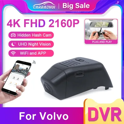 차량용 DVR 비디오 녹음기 대시 캠 카메라, HD 4K 2160P, 볼보 XC40 XC60 XC70 XC90 V40 V60 V90 S60 S90 S80 S80L C40, 폴스타 2 용