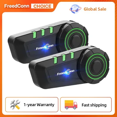 FreedConn 오토바이 헬멧 헤드셋, FM IP65 무선 헤드폰, 소음 제거, 스테레오 FM 음악, IP65 방수