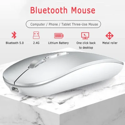 Type-C 무선 마우스 컴퓨터 Bluetooth 마우스 자동 PC 일시 중지 충전식 인체 공학적 마우스 노트북 PC 용 2.4G USB 광학 마우스
