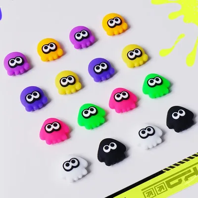 실리콘 소프트 엄지 스틱 핸들 캡 게임 보호 슬리브 스위치 용 문어 오징어 Oled NS Joycon 쉘