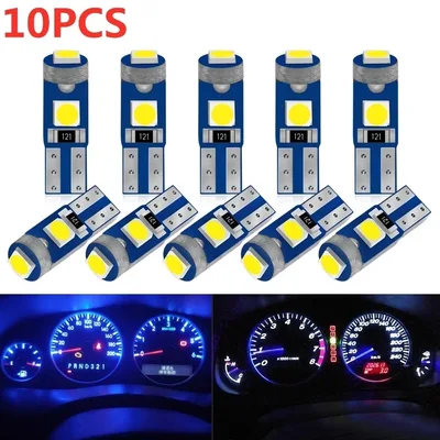 2/10Pcs T5 Led 전구 W3W W1.2W Canbus 자동차 인테리어 조명 대시 보드 온난화 표시기 웨지 자동 악기 램프 12V