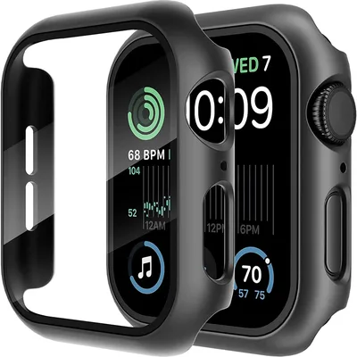 애플 워치 11 10 9 8 7 46mm 42mm용 강화유리+커버 PC 범퍼 스크린 보호 케이스 iWatch 시리즈 6 5 4 SE3 44 40 45mm