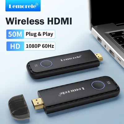 Lemorele 무선 HDMI Wifi 송신기 수신기 TV 스틱 모니터 프로젝터 PC 용 50M 1080P60Hz 익스텐더 디스플레이 어댑터 동글