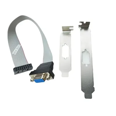 로우 프로파일 풀 사이즈 브래킷 메인 보드 그래픽 카드 VGA 2.54mm FC-16P 16Pin 암-15P 호스트 케이스 GPU 연장 케이블 20cm