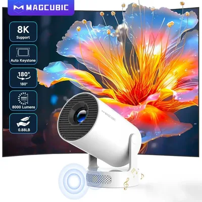 Magcubic 8K Wifi6 프로젝터 290ANSI 안드로이드 14 듀얼 WIFI 올위너 H726 BT5.0 1280*720P 홈 시네마 야외 휴대용 HY300 Pro +