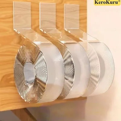 1/3/5M 양면 테이프 투명 아크릴 재사용 가능한 방수 접착제 Tracsless 가제트 Cinta Doble Cara Nano Tapes