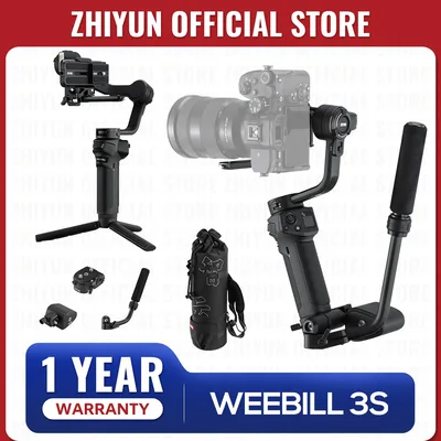 ZHIYUN Official Weebill 3S 3축 카메라 스태빌라이저 짐벌 핸드헬드 블루투스 컨트롤 필 라이트 DSLR 미러리스 카메라용