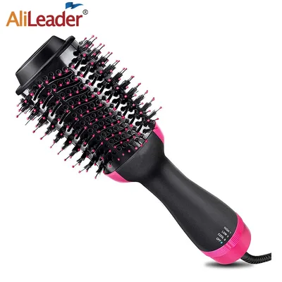 여성 헤어 드라이어 브러시 스트레이트 너 경기자 마사지 4 In 1 급속 온난화 한 단계 Volumizer 뜨거운 공기 브러쉬