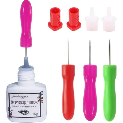 접착제 막힘 속눈썹 익스텐션, 교체, 마우스 헤드 캡 오프너, 병, 블로킹 바늘 범용