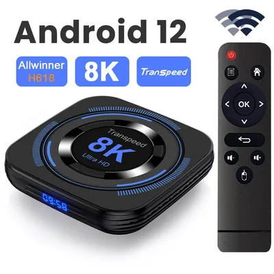 Transpeed 안드로이드 12 TV 박스 Allwinner H618 듀얼 Wifi 32G64G 쿼드 코어 Cortex A53 지원 8K 4K BT 음성 미디어 플레이어 셋톱