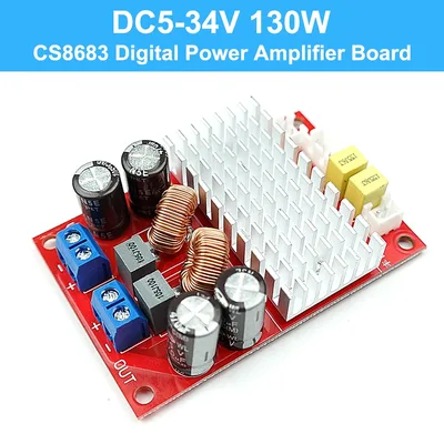 DC5-34V 디지털 파워 앰프 보드, 고출력 모노 채널 오디오 사운드 앰프, DIY용 전문 130W CS8683