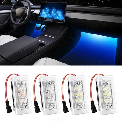 테슬라 모델 3 Y S X LED 분위기 발 웰 조명 자동차 인테리어 조명 바닥 문 웅덩이 장식 램프 자동차 액세서리