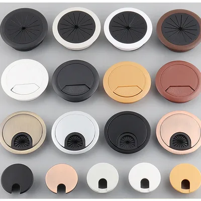 1PC 책상 테이블 플라스틱 케이블 구멍 커버 60/80mm PC 컴퓨터 책상 라운드 와이어 깔끔한 그로멧 케이블 정리함 사무용 가구