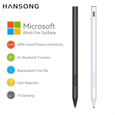 Microsoft Surface Pen for Pro X 9 8 7 6 5 4 3 Book 2 노트북 Go MPP2.0 프로토콜 팜 거부 스타일러스 펜