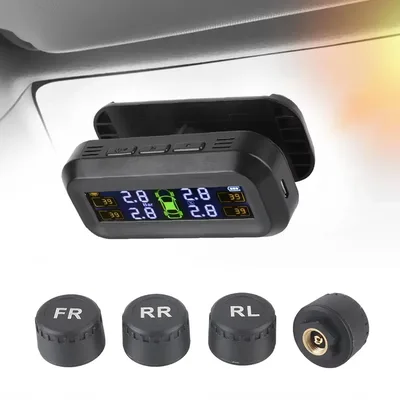 타이어 압력 모니터링 시스템 온도 경고 새로운 C 외부 배터리 버전 센서 태양열 TPMS 자동차 모니터