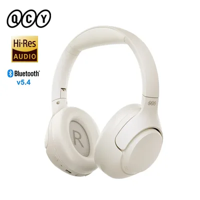 큐씨와이 H3 ANC 무선 헤드폰, 43dB 하이브리드 액티브 노이즈 캔슬링 헤드셋, 블루투스 5.4, 고해상도 오디오 이어폰, 60 시간 재생
