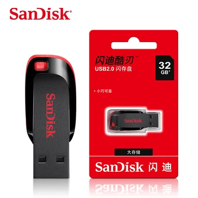 SanDisk CZ50 USB2.0 Pendrive 32GB 16GB 64GB USB 플래시 드라이브 펜 U 디스크 미니 Cruzer Blade 100% 오리지널