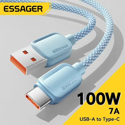 Essager 7A 100W USB 유형 C 케이블 Huawei Honor 88W PD 고속 충전 충전기 Xiaomi Oneplus Samsung 용 A 데이터 코드