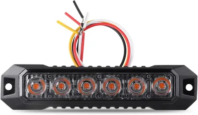 6-LED 깜박임 경고 스트로브 램프 자동차 차량 LED 미니 그릴 헤드 동기화 플래시 조명 비상 스트로보 비콘 위험 경고