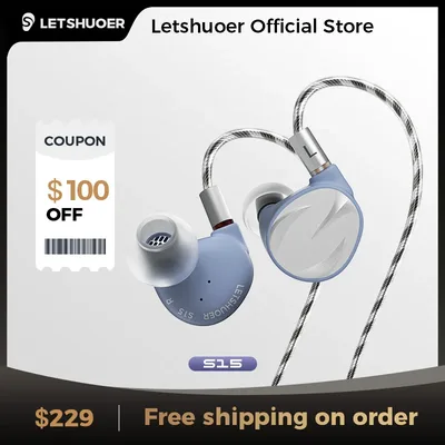LETSHUOER S15 3세대 14.8mm 평면 드라이버 R-Sonic 패시브 필터링 모듈 Hifi 유선 이어폰 모니터