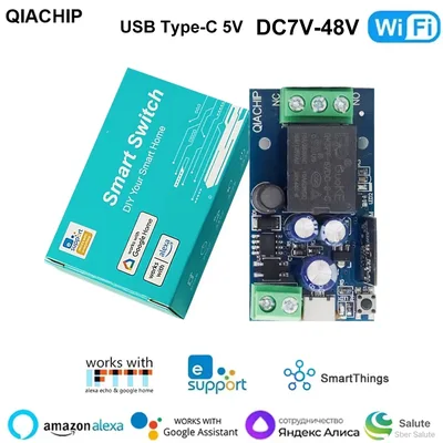 EWelink 스마트 WiFi 릴레이 스위치 DC 5V 12V 24V 48V 무선 원격 제어 1 웨이 Alexa Google 홈 음성