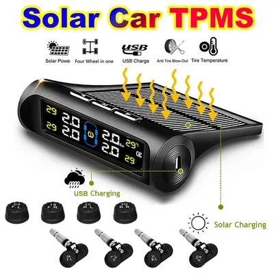 Gmai 태양광 발전 TPMS 자동차 타이어 압력 경보 모니터 시스템, 자동 보안 경보 시스템, 타이어 압력 온도 경고