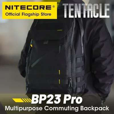 NITECORE BP23 PRO 23L 통근 배낭 500D 패브릭 Overnighter 캠핑 트레킹 낚시 스포츠 Molle 시스템 15.6" 노트북