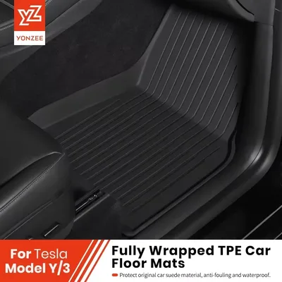 Tesla Model 3/Y 용 YZ 트렁크 매트 Highland Juniper 바닥 매트 2021-2025 수하물 매트 TPE 방수 미끄럼 방지 세트 바닥 라이너 매트