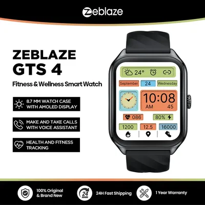 새로운 Zeblaze GTS 3 음성 통화 스마트 시계 초대형 2.03인치 HD 화면 24H 건강 모니터 100개 이상의 스포츠 모드 200개