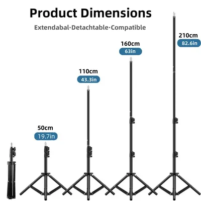 RP01-B 헤비 듀티 메탈 합금 라이트 스탠드 160cm 삼각대 사진 스튜디오 소프트박스 비디오 플래시 리플렉터 조명 배경