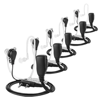 트랜시버 워키 토키 에어 튜브 PTT 헤드폰 용 5Pcs 헤드셋 Kenwood Baofeng UV 5R 용 2 핀 라디오 이어폰