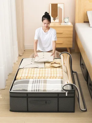 침대 아래 1PC 대형 옷 보관 가방 접이식 이불 옷 보관 가방 강아지 가방 침실 기숙사 주최자 가방