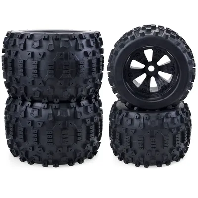 4PCS 1/8 바퀴 타이어 170mm 165mm Weel 17mm 육각 허브 고무 스폰지 RC 자동차 몬스터 트럭 버기 ARRMA Traxxas