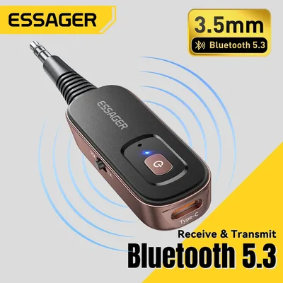 Essager 2-in-1 Bluetooth 오디오 수신기 송신기 무선 5.1 이어폰 TV 차량용 3.5mm AUX 어댑터 스테레오