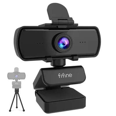 FIFINE 1440p 풀 HD PC 웹캠(마이크 포함), 삼각대, USB 데스크탑 및 노트북용, 화상 통화용 라이브 스트리밍 웹캠-K420