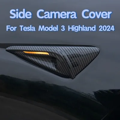 Tesla Model 3 Highland 2024 사이드 카메라 커버 ABS 보호 렌즈 보호대 모델 Y 2025 HW4.0 자동차 액세서리