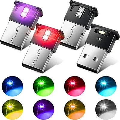 미니 USB LED 자동차 조명, 인테리어 분위기 비상 RGB 자동 다채로운 장식 램프, 액세서리