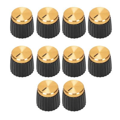 DAIERBUMP 10PCS 6.35MM 전위차계 손잡이 기타 앰프 일렉트릭 페달 용 블랙 볼륨 조절