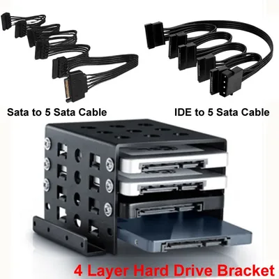 알루미늄 합금 하드 디스크 드라이브 브래킷 홀더 스탠드 지원 4pc 2.5 ~ 3.5 인치 SATA HDD SSD PC/컴퓨터 케이스 박스에 장착